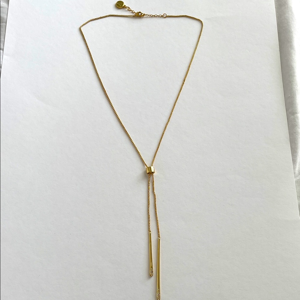 Vince Camuto gold tone adjustable slide lariat necklace